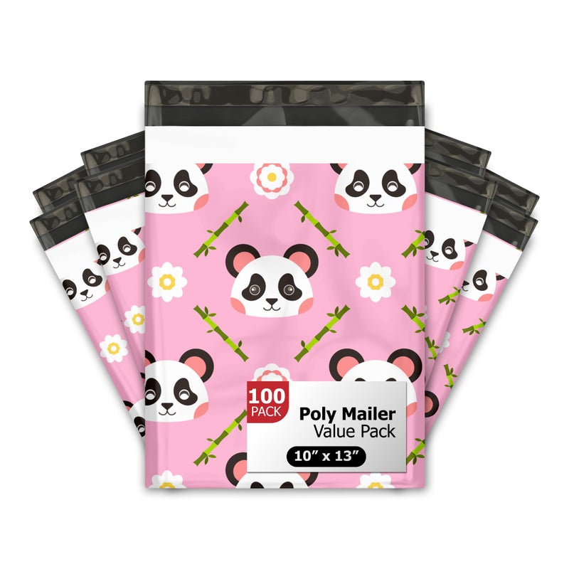Pro Supply Global 10x13 (100) Pink Panda Designer Poly Mailers Shipping Envelopes Premium Printed Bags - Image 1
